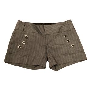 Heartsoul Gray Pinstriped Shorts With Buttons Juniors Size 5.